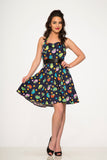 6376 Blue Arcade Halter Dress