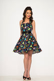 6376 Blue Arcade Halter Dress