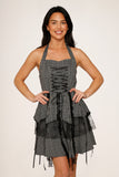 6421 Grey Plaid Pretty Pirate Dress