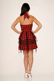 6422 Red Plaid Pretty Pirate Dress