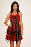 6422 Red Plaid Pretty Pirate Dress