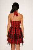 6422 Red Plaid Pretty Pirate Dress