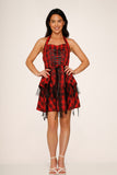 6422 Red Plaid Pretty Pirate Dress