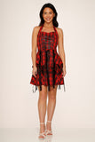 6422 Red Plaid Pretty Pirate Dress