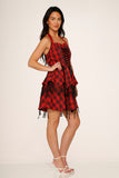 6422 Red Plaid Pretty Pirate Dress