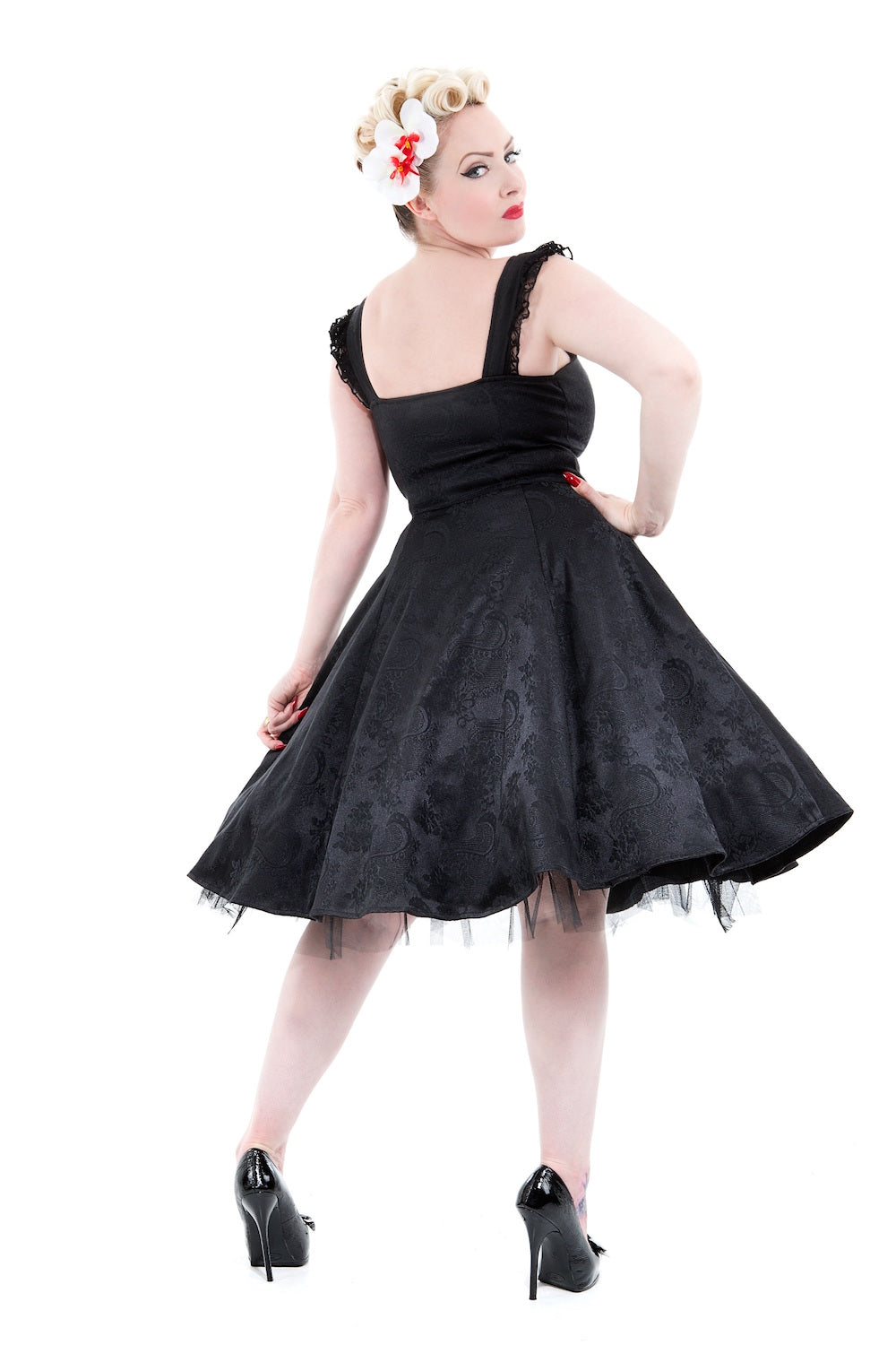 6671 Black Byzantine Swing Dress