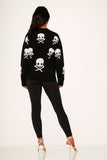 6704 Black Skulls Sweater