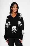 6704 Black Skulls Sweater