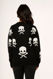 6704 Black Skulls Sweater