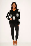 6704 Black Skulls Sweater