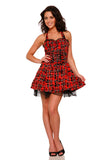 6733 Red Plaid Mini Dress