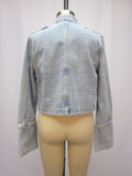 6882 Light Blue Denim Military Jacket