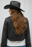 6883 Black Denim Military Jacket