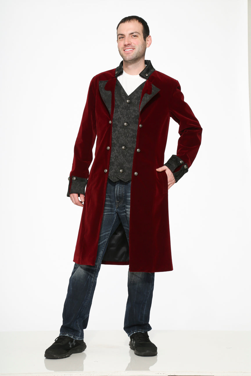 80050 Burgundy Velvet Coat