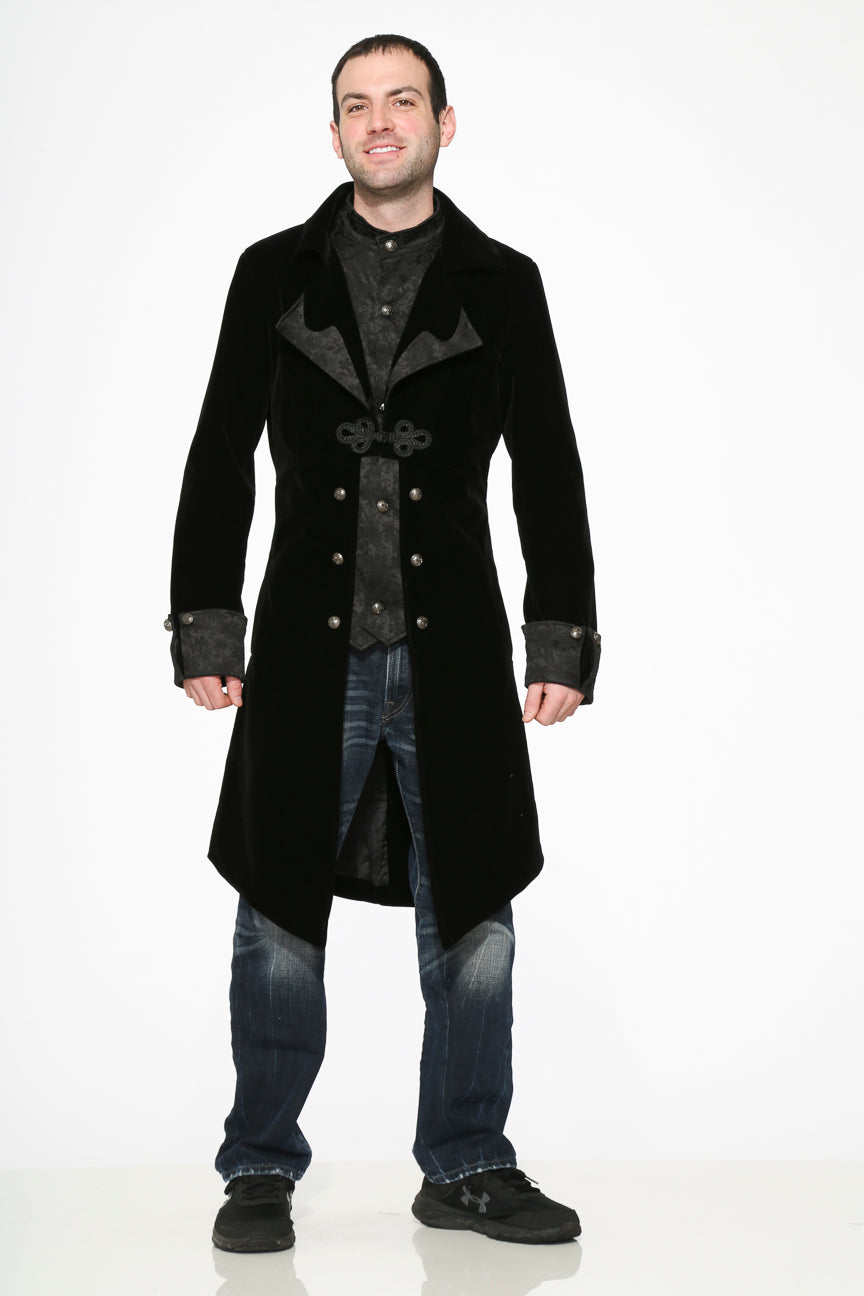 80060 Black Velvet Men's Coat