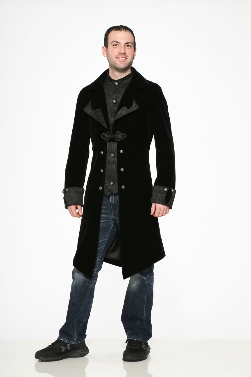 80060 Black Velvet Men's Coat