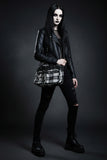 8880 Black White Plaid Gothic Bag