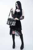 8880 Black White Plaid Gothic Bag