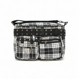 8880 Black White Plaid Gothic Bag