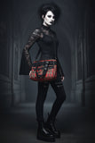 8881 Black Red Plaid Gothic Handbag