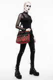8881 Black Red Plaid Gothic Handbag