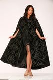 90120 Black Brocade Cape