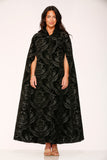 90120 Black Brocade Cape