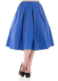 9349 Blue White Polka Dot Round Skirt