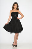 9388 Black Strapless Swing Dress