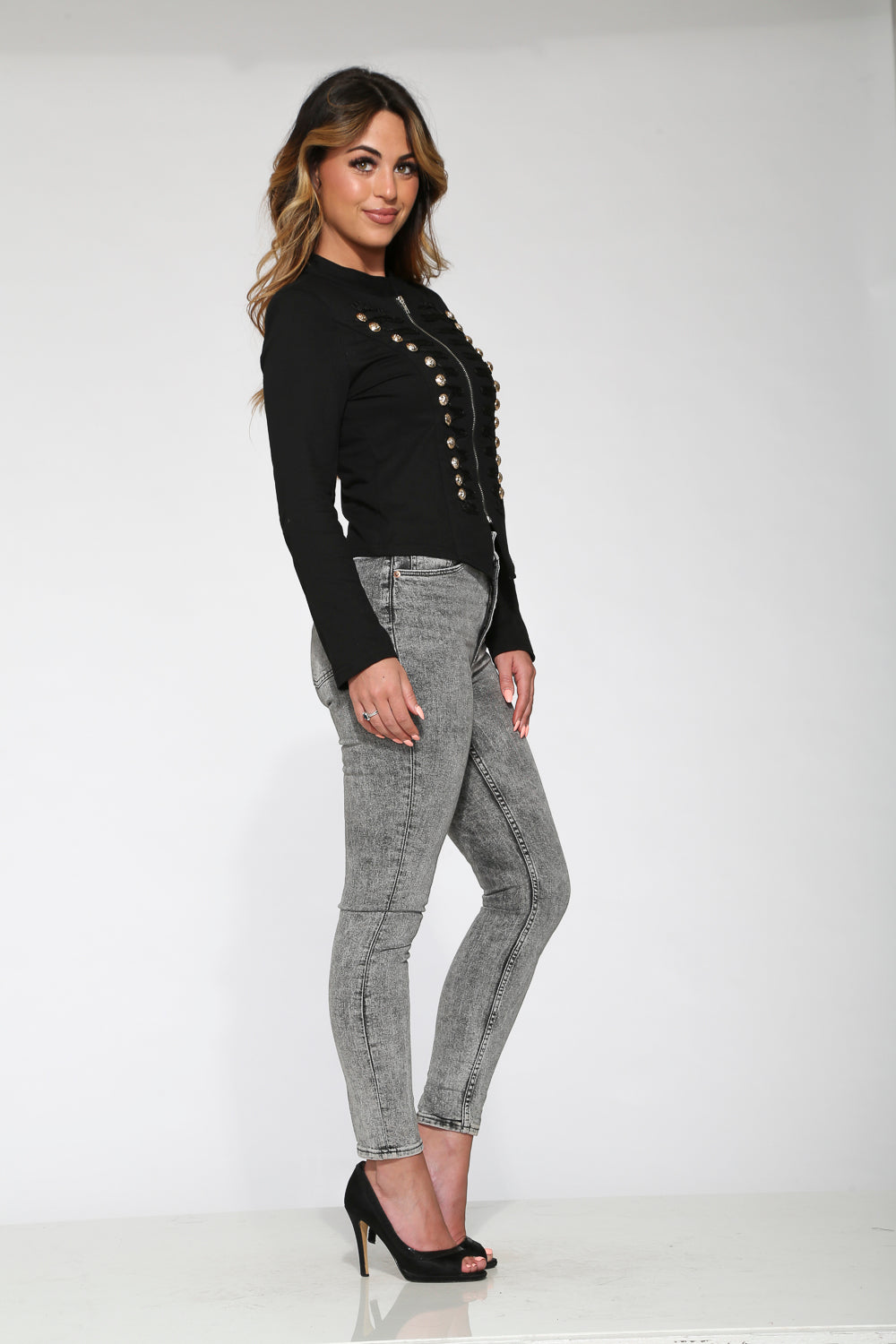 C6169 Black Military Jacket