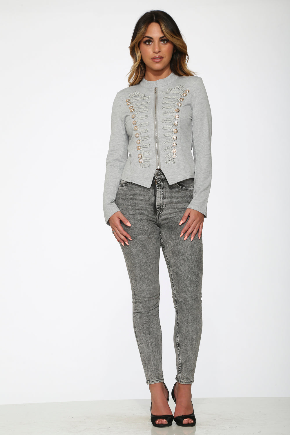 C6169 Grey Military Jacket