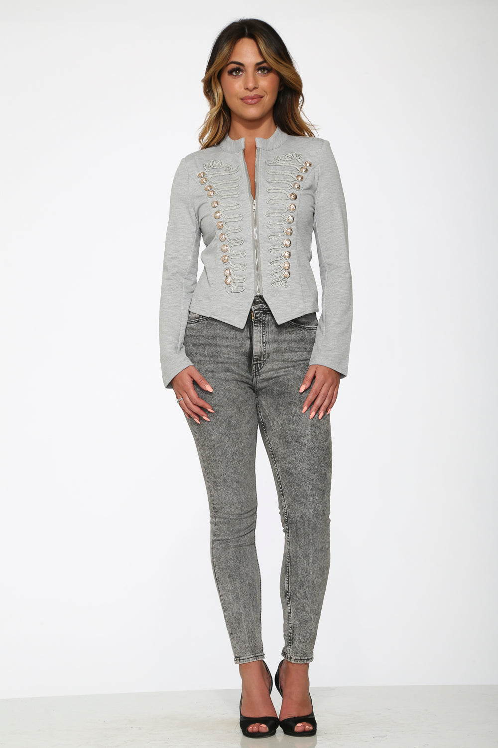 C6169 Grey Military Jacket