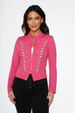 C6169 Hot Pink Military Jacket