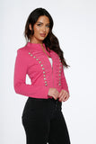 C6169 Hot Pink Military Jacket