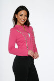 C6169 Hot Pink Military Jacket