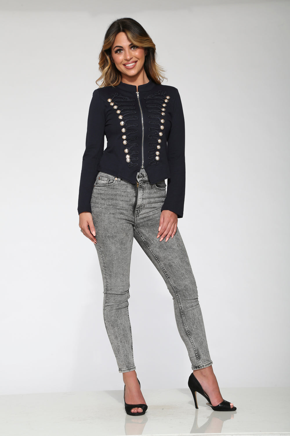 C6169 Navy Blue Military Jacket