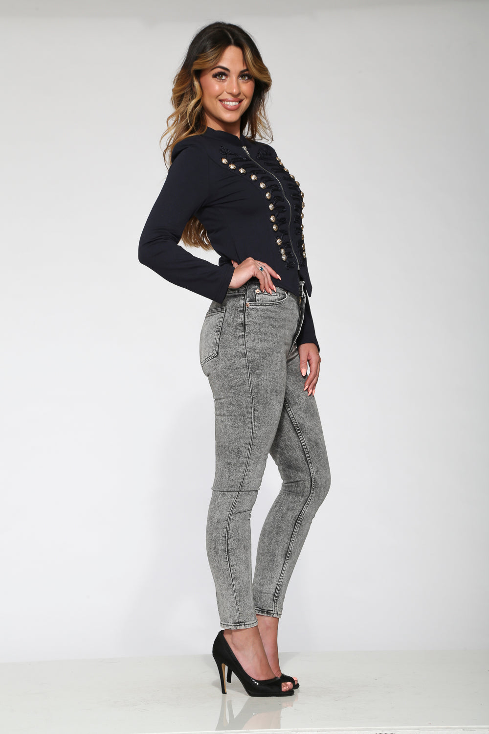 C6169 Navy Blue Military Jacket