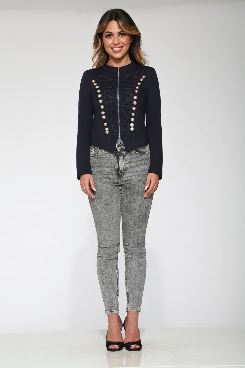 C6169 Navy Blue Military Jacket