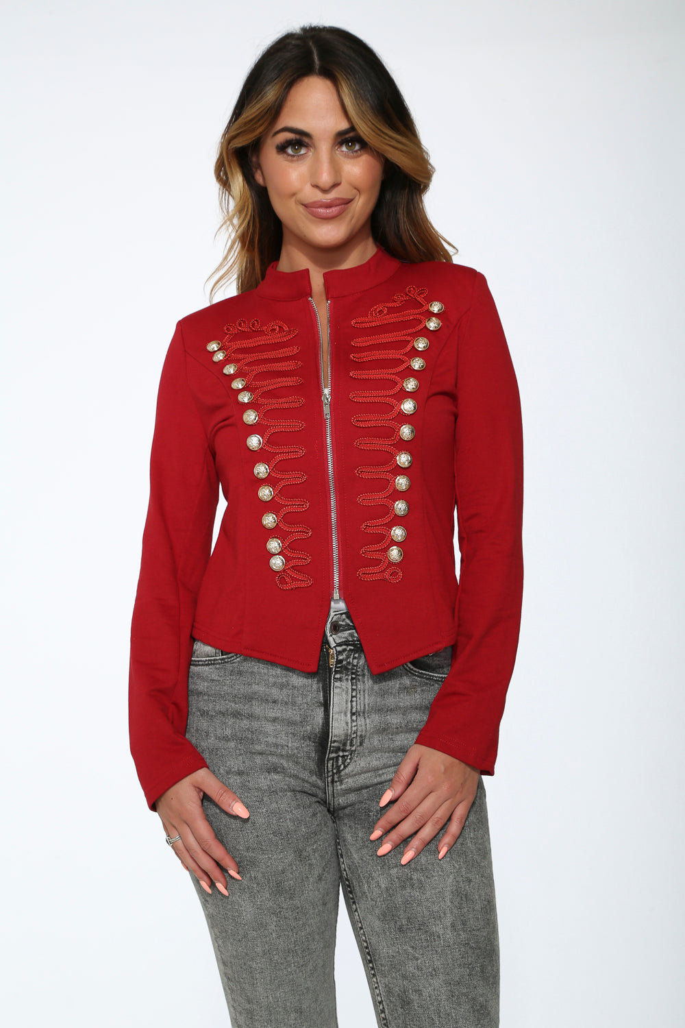 C6169 Red Military Jacket