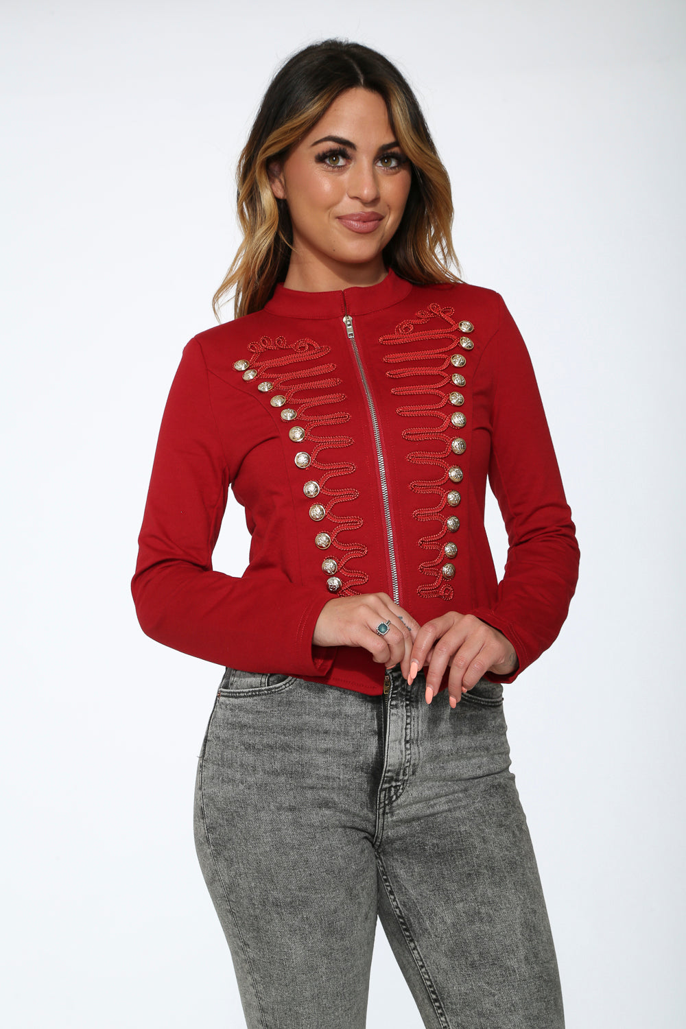 C6169 Red Military Jacket
