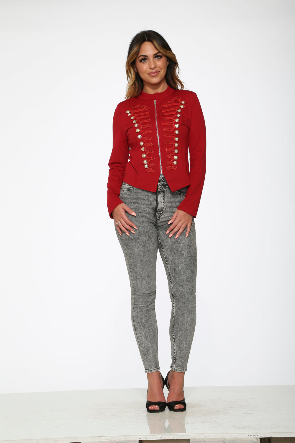 C6169 Red Military Jacket