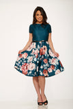 L018612 Teal Comcast Floral Dress