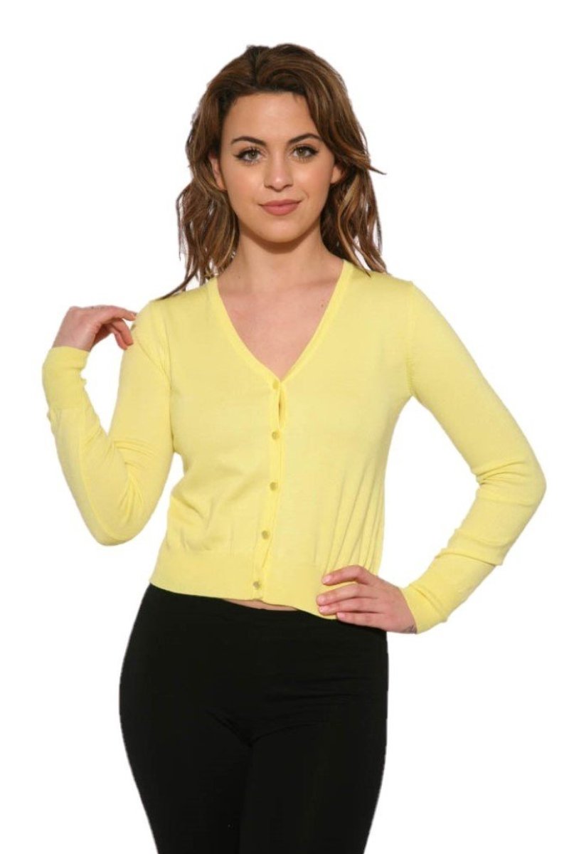 0101 V-Neck Cardigan in Yellow