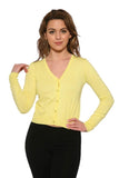 0101 V-Neck Cardigan in Yellow