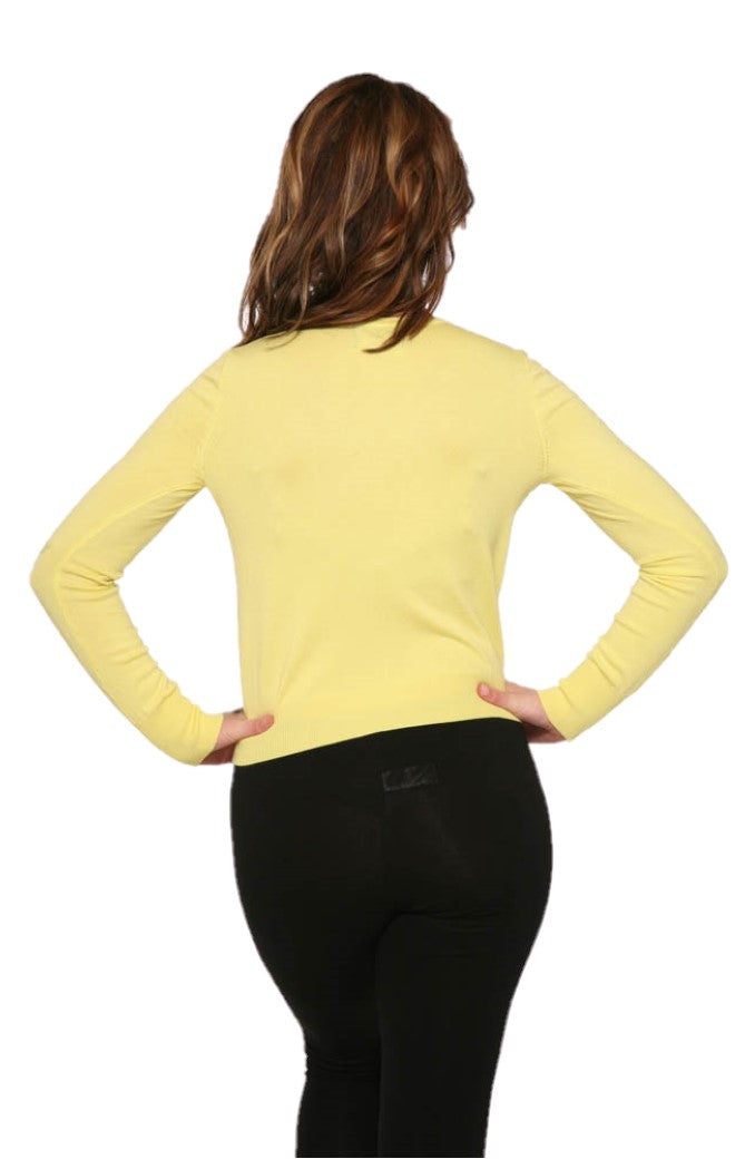 0101 V-Neck Cardigan in Yellow