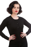 0202 Crewneck Cardigan in Black