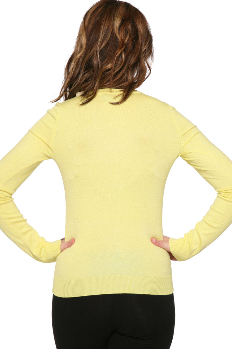 0202 Crewneck Cardigan in Yellow