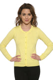 0202 Crewneck Cardigan in Yellow