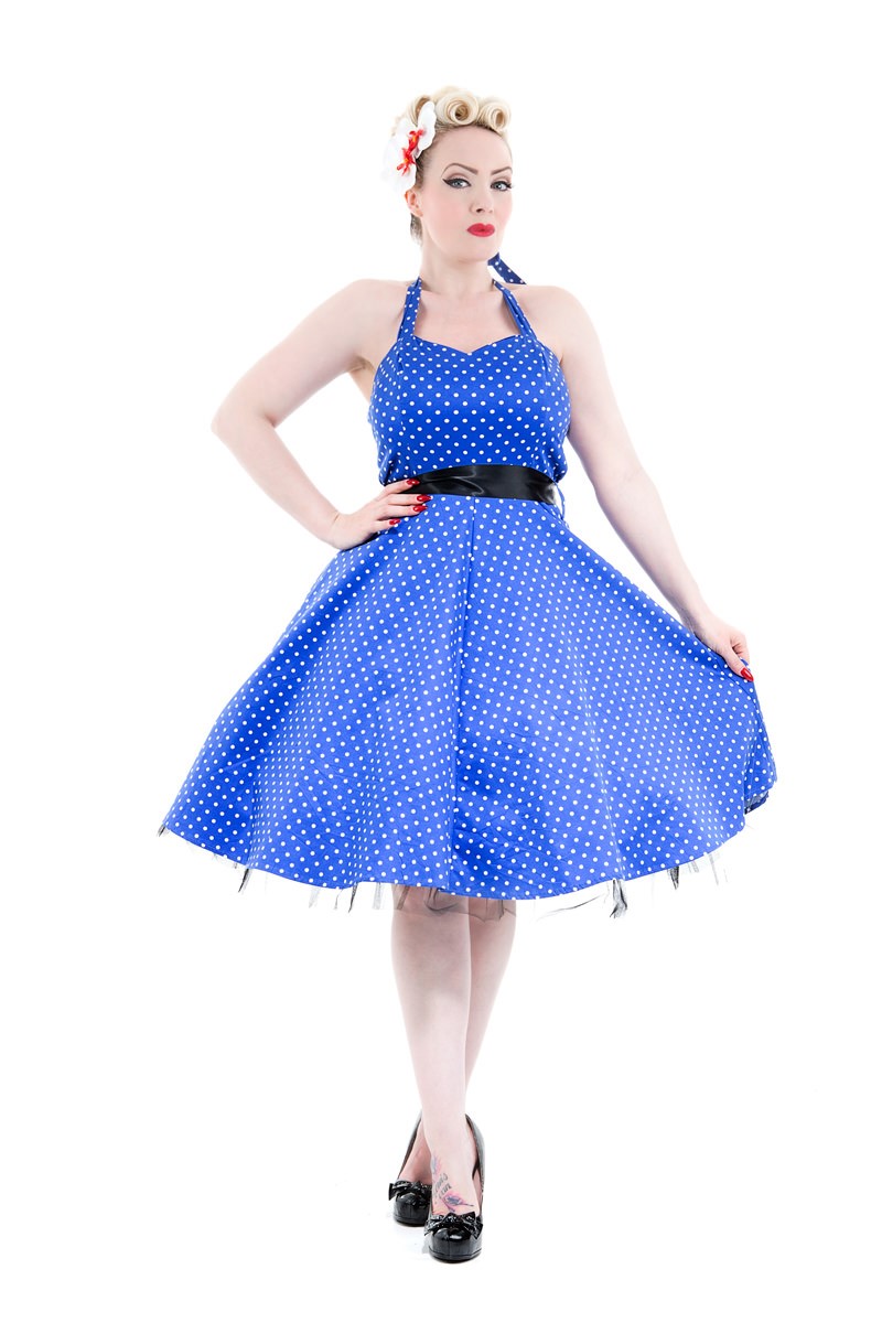 0211 Lucy Halter Dress in Blue
