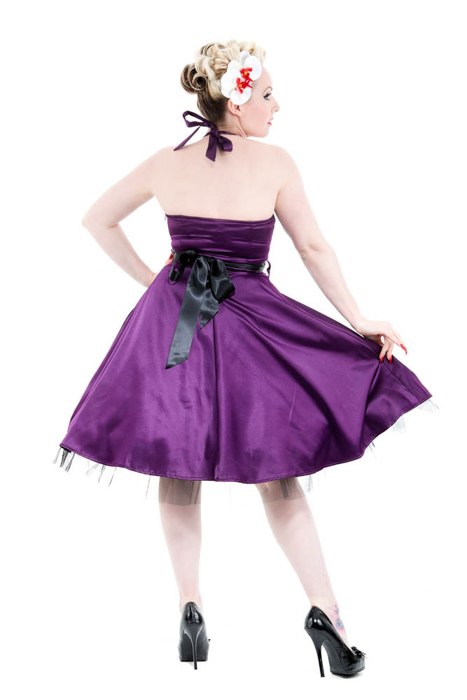 0211 Occasion Halter Dress in Purple